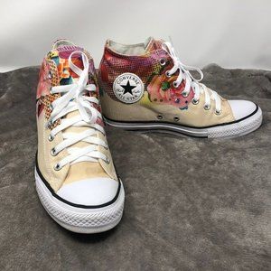 Converse Wedge One Star Hi Top Floral Rose Sneakers Women's Size 10